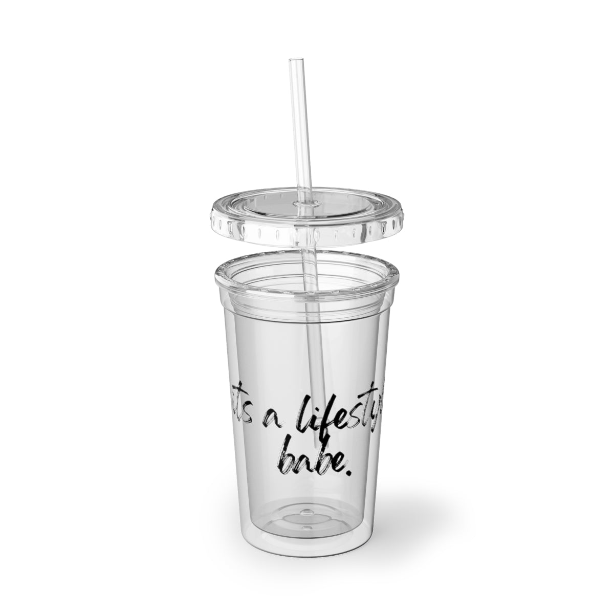 Black Its A Lifestyle Babe Acrylic Cup